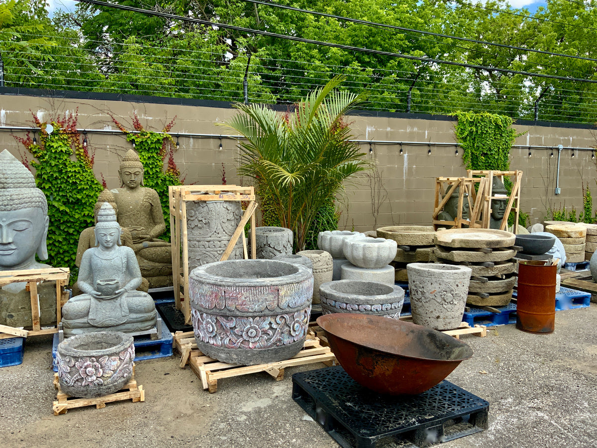 St12-10 Bali Stone Planters  Balinese garden, Stone planters, Bali garden