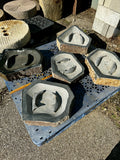 Basalt koi birdbath