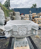 Limestone planter pot