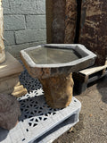 Basalt birdbath
