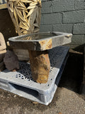 Basalt birdbath