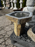Basalt birdbath