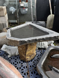 Basalt birdbath