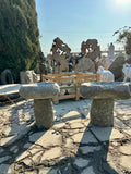 Natural stone birdbath