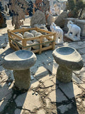 Natural stone birdbath
