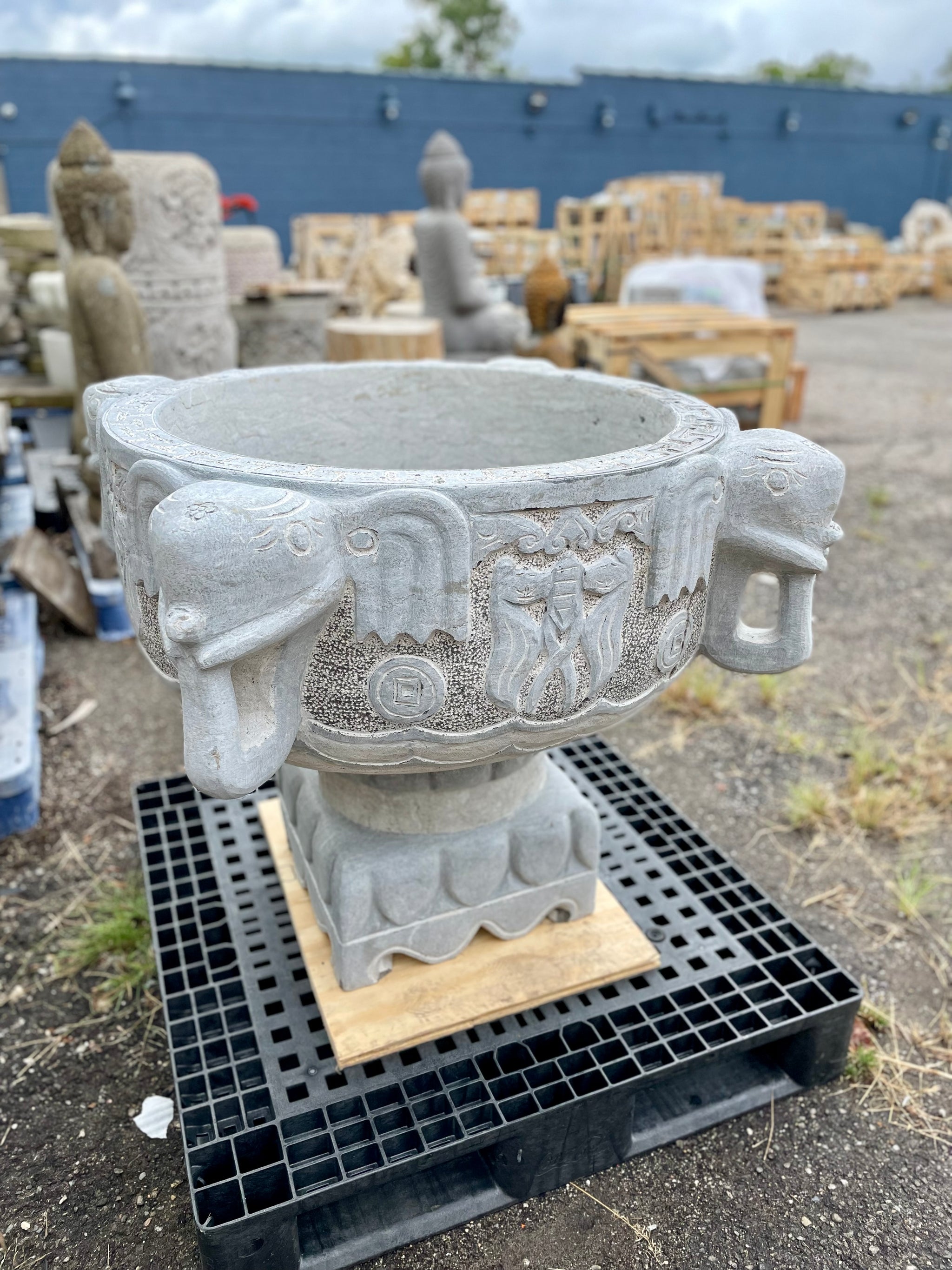 Limestone planter pot – Rock Garden Imports
