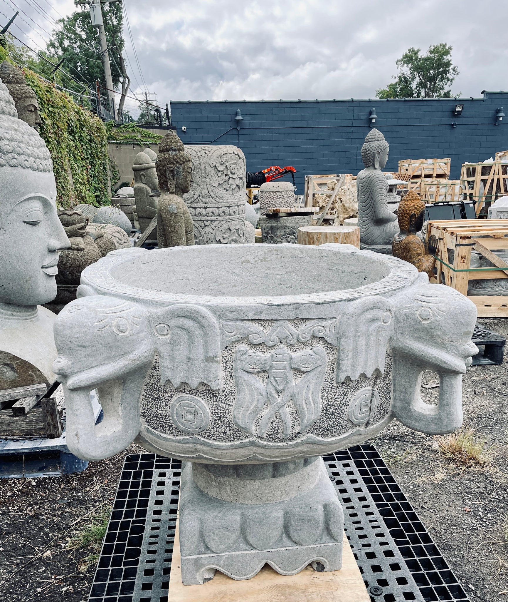 stone planter pot Limestone planter pot – Rock Garden Imports