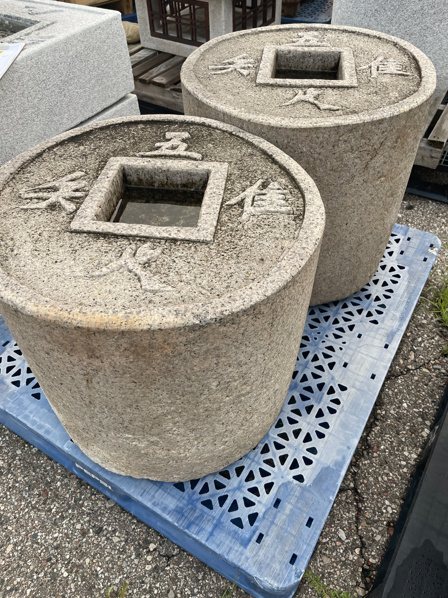 Zenigata millstone roller coin basin – Rock Garden Imports