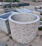 granite planter, round